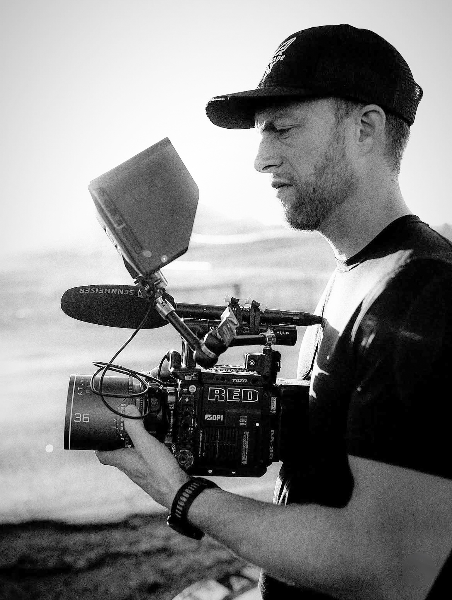 Chase Reatherford shooting on a RED camera rig
